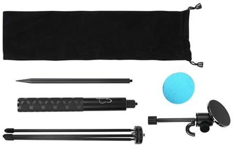 DOSERTY Aluminum Golfs Training Phone Mount Base Universals Camera Stand With Storage Handle Compacts Tripod With Storage Bag