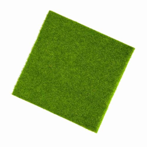 LUCKDANO Tapis Extérieur, Fausse Herbe Herbeuse Artificielle avec Couleur Verte 2 Tailles pour l'aménagement Paysager de Bricolage et comme Décoration d'aquarium (15 * 15cm)