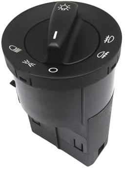 Valtorencia Interruttore Controllo Fari Pomello Fendinebbia, B5 .5 Golf Jetta Adatto for Bora Mk4 Polo 9N 9N3 Lupo Transpoter fendinebbia della luce della testa dell'interruttore dei fari(Black)