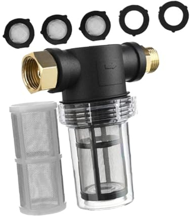 Gatuida Wasserhahn Vorfilter 3/4 Zoll Gartenschlauchfilter Metallnetz Spritzschutz für Hochdruckreiniger Reinigung