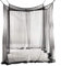 JYCRA Moskitonetz für Doppelbett, rechteckig, einfarbig, Betthimmel, Betthimmel mit 4 Öffnungen, einfache Installation, Polyester, Schwarz , 190cm x 210cm x 240cm