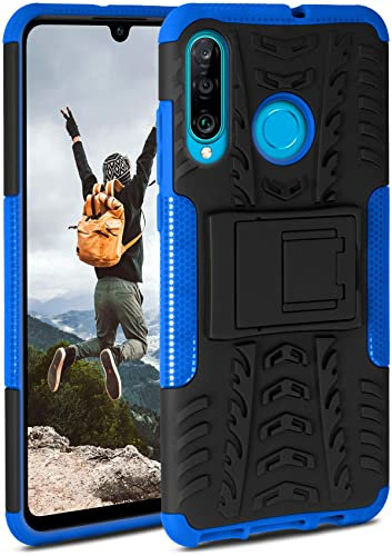 ONEFLOW Tank Case für Huawei P30 Lite/P30 Lite New Hülle Outdoor, stabile Panzerhülle mit Kamera und Display Schutz, sichere Handyhülle, TPU Handy Schutzhülle mit Ständer, Blau Schwarz