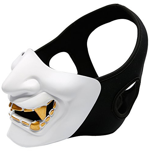 Demi-Visage, Masque, Masque, Diable, Sourire, Masque, Gardien, Masque, Prajna, pour Halloween, Cosplay, Costume et Film Prop-W