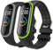 MoKo 2 Pack Bracelet Compatible avec Xiaomi Mi Band 4/Mi Band 3, Bracelet de Sport de Remplacement en Silicone Souple pour Hommes Femmes, Vert + Gris