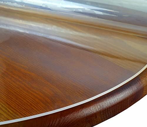 Transparente Folie 2mm abgeschrägte V Kante, glasklar und Hochglanz Schutzfolie Tischschutz Tischdecke Größe wählbar Rund 60 cm Schutztischdecke