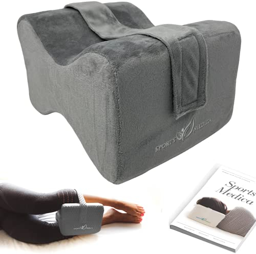 Sports Medica Knee Pillow - Washable Cover Memory Foam Leg Pillow for Sleeping on Side - Doctor Developed eHandbook - Sleeping on Back - Hip Support and Alignment, Pain Relief - Side Sleeper cushion