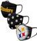 FOCO Pittsburgh Steelers NFL Face Covering 3Pack Face Mask Forever Collectibles - One-Size