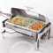 DBMGB Electric Food Warmers for Parties - Stainless Steel Chafing Dish Set with Visible Lid, 13L Commercial Buffet Servers and Warmers for Keeping Food Warm