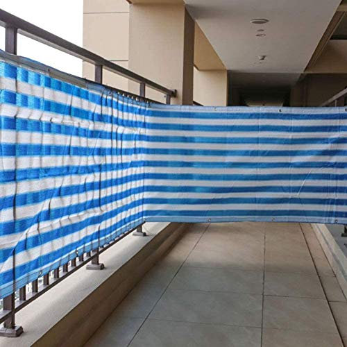 YZJL Balcon Clôture Privée Protection Parasol Rayé Anti-UV Respirant HDPE Oeillets Antirouille Clôtures Décorativesclôture de Jardin