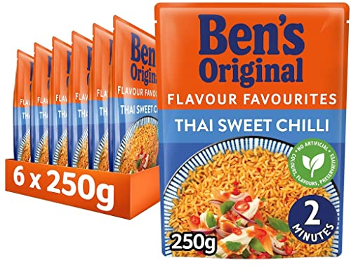 Ben's Original Thai Sweet Chilli Microwave Rice, Bulk Multipack 6 x 250 g pouches