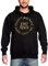 Elbenwald Herr der Ringe Hoodie mit großem Der Eine Ring Motiv auf der Vorderseite, Kapuze mit Tunnelzug und Eingrifftasche vorn für Herren Damen schwarz - S