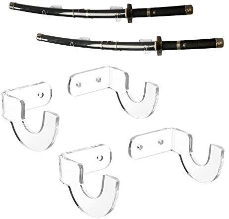 WANLIAN Wandmontierter Schwertständer, Schwertständer, Schwertständer, Schwertständer, Schwerthaken, Schwertaufhänger, Halterung Rack – unterstützt alle Schwerter – kein Schwert – 2 Stück