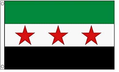 Stormflag 1932-1963 Syrien Flagge Freie Syrische Armee 90cmx150cm Polyester Pongee 90g mit Ösen mit Doppelnadel genäht.