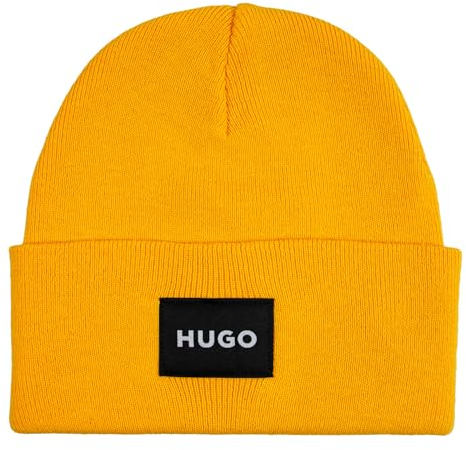 HUGO Herren Xevon Beanie, Medium Yellow720, Einheitsgröße EU