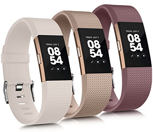 Vancle für Fitbit Charge 2 Armband für Damen Herren,Silikon Sport Weiches Ersatzarmband Uhrenarmband für Fitbit Charge 2 Armband(S,Starlight/Milchtee braun/Rauchen lila)