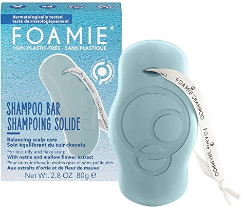 Foamie Solides Shampoo für fettiges Haar gegen Schuppen – Shampoo ohne Sulfate, festes veganes Shampoo – festes Shampoo gegen Schuppen – Optimierter pH-Optimierter pH-Wert, 80 g