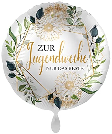 Folienballon zur Jugendweihe Luftballon Jugendweihe Ballon Daisy Gänseblümchen -Made in EU- Deko Jugendweihefeier ungefüllt, Helium geeignet