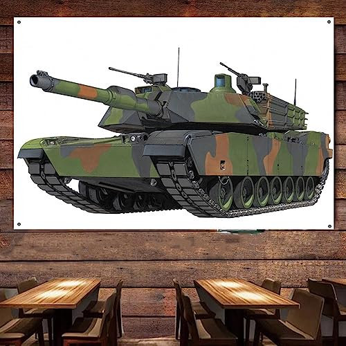 US Army M1A2 Abrams Panzer, werten Sie Ihre Wanddekoration mit diesem WWII Military Art Wanddiagramm, schwere gepanzerte Waffenposter Heimdekoration Banner & Flagge auf