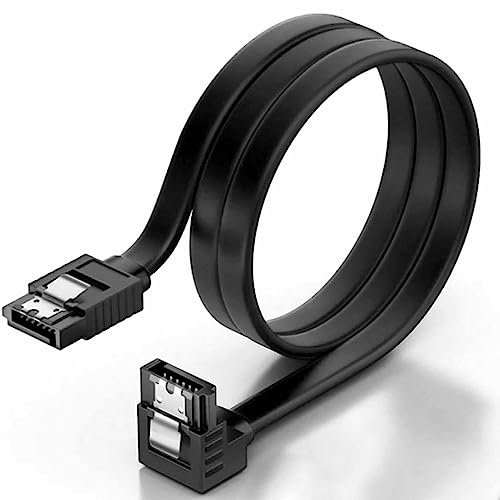 SIMPLETEK - Câble de connexion Sata Angle | Câble Noir Connecteur 90° pour HDD ODD SSD