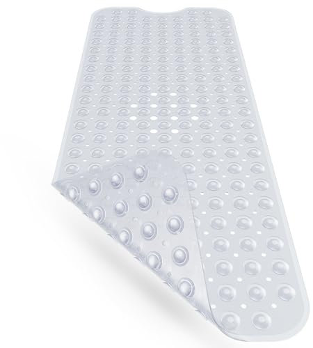 KALANES® Tappeto antiscivolo vasca da bagno 100x40cm | Tappeto bagno antiscivolo resistente alla muffa | Tappetino da bagno antiscivolo lavabile in lavatrice | Ecosostenibile