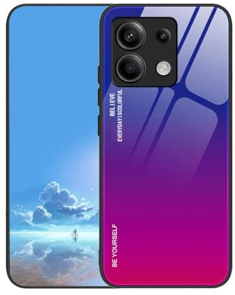 UPLAI Cover per Xiaomi Redmi Note 13 Pro 5G, Ultra Sottile Morbido TPU Silicone Antiurto Custodia Insieme a Colore Sfumato Vetro Temperato, Moda Colorato Caso.Blu Rosso