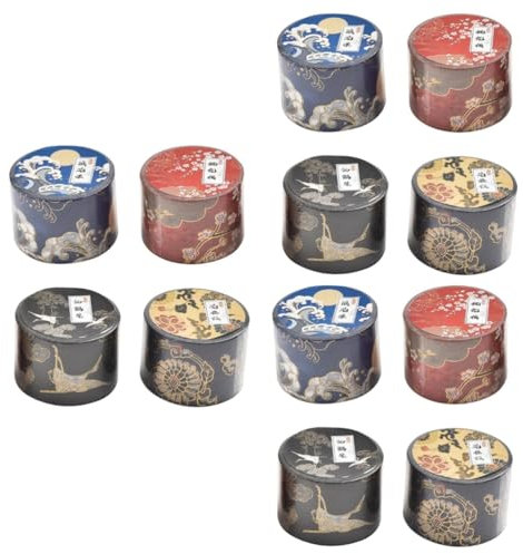 Lurrose 12rouleaux Ruban Adhésif Papier Washi Avec Motifs Anciens Pour Artisanat Fleurs Vagues Branches De Pêche Décorations Élégantes Pour Journaux Et Projets