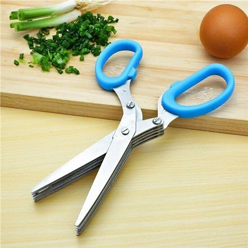 5 Blade Shredding Scissors Multi Purpose Herb Scissors Paper Shredder Stainless Steel Kitchen Gadget for Chopping Basil Chive Parsley Vegetables Great for Meat Poultry Garden Cooking or Crafts
