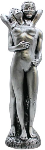 Dekohelden24 Hochwertige Kerze als Liebespaar in Silber, Größe L/B/H: ca. 6 x 6 x 29 cm