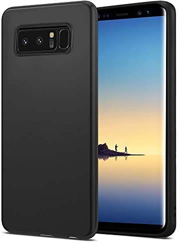 Posdou Hülle für Samsung Galaxy Note 8 Handyhülle, Ultradünne Weich TPU Silikonhülle Kompatible mit Samsung Note 8, Stoßfest Anti-Scratch Gummi Matt Case Cover für Galaxy Note 8 Schutzhülle, Schwarz