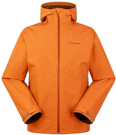 Berghaus Men's Bramblfell Gore-Tex Interactive Jacket | Waterproof | Breathable | Adjustable Hood Waterproof Jacket, Blazing Fire, M