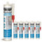 Sanitär Silikon Grau Anti Schimmel für Bad und Küche - UV-, alterungs- und witterungsbeständig - Pilzhemmend - Dauerelastisch und hohe Haftung (6 x 280ml)