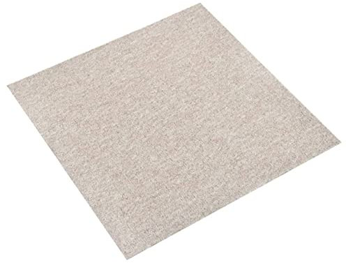 Teppichfliesen 20 Stk. 5 m² 50x50 cm Hellbeige, ShGaxin Teppichboden, Teppich Fliesen Boden, Eppichfliesen, Filzfliesen
