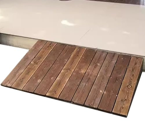 SHENJIA Wood Threshold Ramp Curb Ramp for Wheelchair 4 7 8 10 Rise, Doorway Ramp Non Slip, Steps Transition Ramp for Home/Front Door/Yard/Patio/Entry