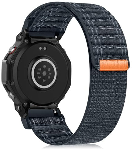 RosMank Gewelltes Nylon Armband Kompatibel mit Amazfit T-Rex 3, Weiches Sport Ersatzarmband für Amazfit T-Rex 3 (Blau)