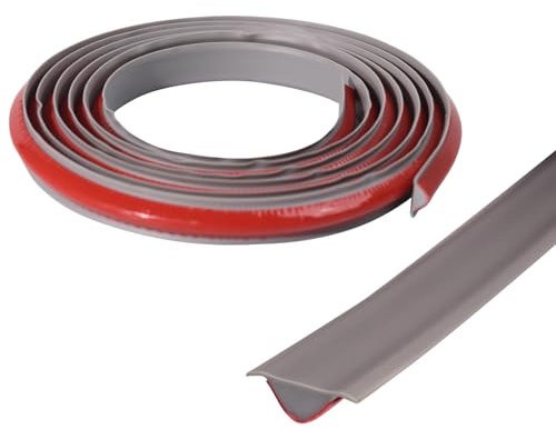 ACESOME Zierleisten Selbstklebend, PVC Stuckleisten Decke, Leisten Selbstklebend, Wandabschlussleiste Küche, Abschlussleiste Küchenarbeitsplatte, Für Wandkanten Fliesenkanten (Grau 3M)