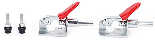 ANKROYU Toggle Clamp 2 Set Push Pull Quick Positioning Hand Tool with Screw Kit for Home Decoration Machine Operation Welding Mould Electronic Assembly Iron Plastic Material 6.6x4c