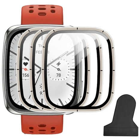 FDHYFGDY 3x Schutzfolie für Amazfit Active 2 43mm Square, HD Komposit-Dünnfilm [Kratzfest + Vollständige Abdeckung], Displayschutz Kompatibel mit Amazfit Active 2 Square-Blasenfreie Folie