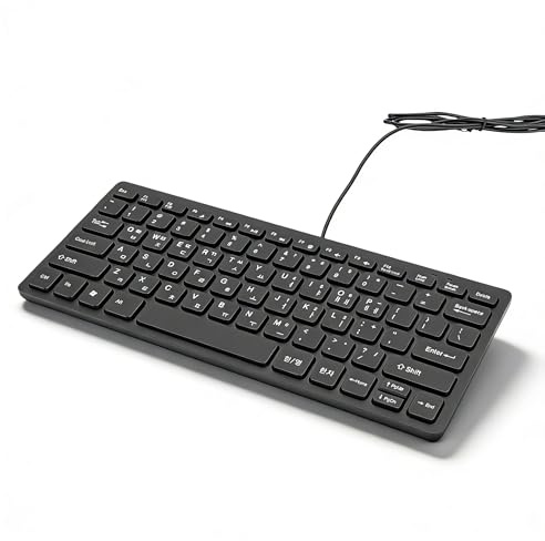 Sxhlseller Tastiera Coreana Cablata Portatile, Tastiera USB Ultra Sottile e Leggera a 78 Tasti, Angolo Inclinato Ergonomico, Plug and Play per PC Portatile