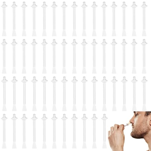 50 Pièces Applicateur de Cire Nasale, Épilation Nez et Soins du Visage, Spatules de Cire pour Nettoyage et Épilation, Accessoires d'Hygiène Personnelle, Utilisation Quotidienne et Voyage