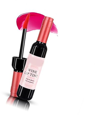 Eacam Teinte à Lèvres en Bouteille de Vin [Marque] Teinte à Lèvres en Vin Rouge Liquide Longue Durée Couleur Vive Lisse Brillant avec Forme de Rouge pour les Femmes (CR01)
