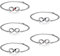 JewelryWe Schmuck 5pcs Set Damen Armband Fußkettchen, Infinity Unendlichkeit Herz Lieben Zeichen Charm Fußkette Armkette Armreif, Zirkonia Diamant Edelstahl, 5 Farben