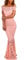 Z-one Damen 1950er Retro Fishtail Büro Cocktail Kleid Meerjungfrau Aus Schulter Spitze Maxi Kleider (XL, Pink)