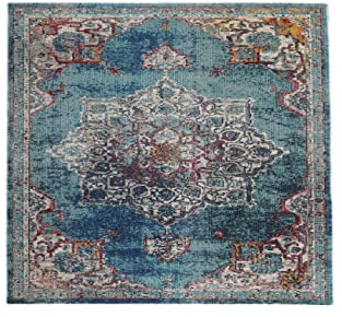 RugVista Balmoral Teppich - Dunkeltürkis 200x200 Moderner, Quadratischer