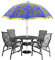 Garden Patio Umbrella, Fringe Beach Parasol, UV Protection Outdoor Umbrellas-Decorative Indian Embroidered Outdoor Large Garden Umbrella Parasol Large