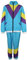 Foxxeo Costume anni '80 per adulti Premium anni '80s Tuta Assiansuit Assi – Uomo Taglia S-XXXXL – Carnevale Costume di Carnevale, colore turchese, giallo viola, taglia: L