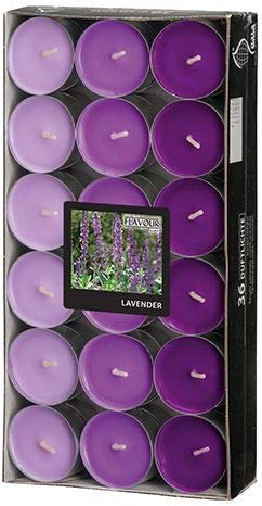 GALA Flavour by Duftlichte Ø 38 mm, 17 mm violett - Lavender Ton in Ton 96971 Teelichte Duftkerzen, 288 Stück