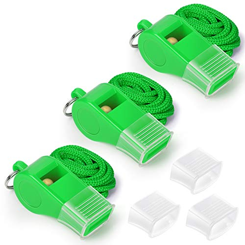 Fya Pfeife mit Lanyard und Mundgriff, super Laute Sportpfeifen, perfekt für Trainer, Schiedsrichter, Notfall, Rettungsschwimmer, Überleben, Outdoor (Grün)