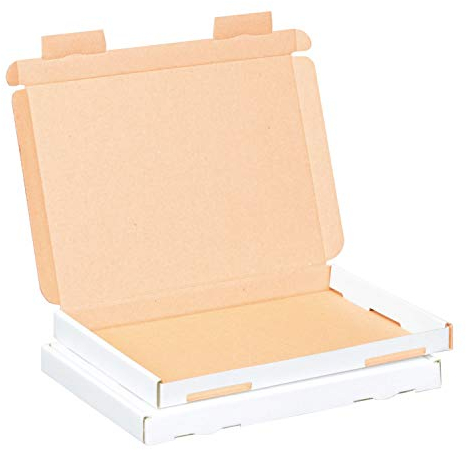 smiley pack 200 Großbriefkartons 230 x 160 x 20 mm weiß (200 Stück) DIN A5 B5 Grossbrief Versandkarton für DHL DPD GLS Hermes Warensendung Büchersendung mit Steckverschluss