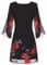 GRACE KARIN Women Summer Elegant Dress for Party Floral Chiffon Dresses 3/4 Split Sleeve Crew Neck Black Floral XXL