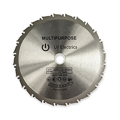 Circular Saw Blade Multi-Material TCT Blade Alloy Steel Saw Blades 210mm TCT Circular Saw Blade 24/60/80 Teeth X 25.4/30mm Bore Circular Saw Blade for Cuts Wood Metal and Plastic,210 * 30 * 80T